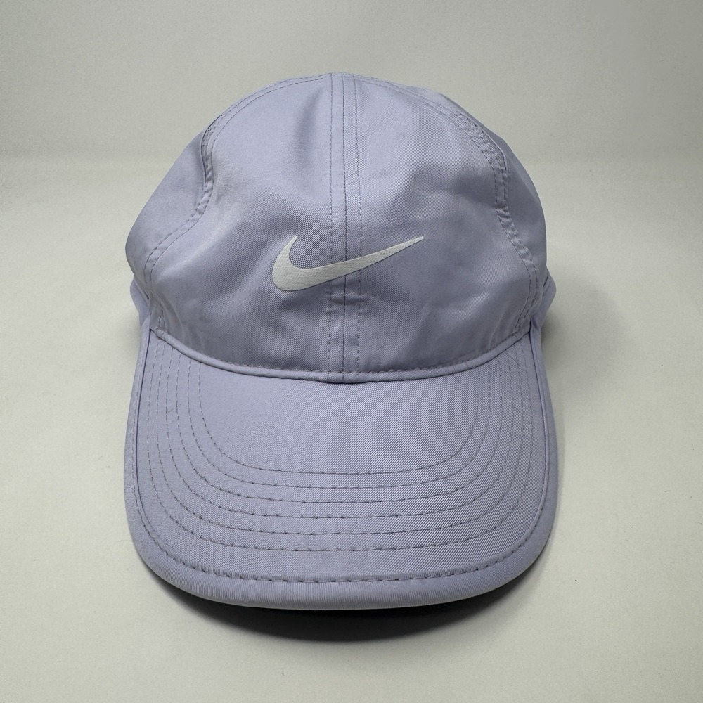 Nike Featherlight Dri-FIT Running Cap Hat Purple White Adjustable Lightweight